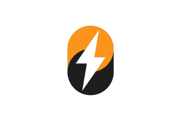 Abstract Electrical Thunderbolt Logo Graphics for Handmade Creations