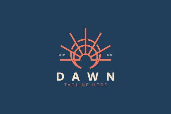Abstract Linear Geometric Logo of Dawn – A Modern Graphic Design Asset