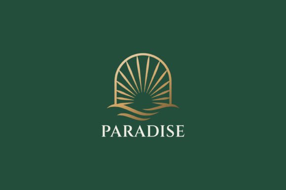 Abstract Sun Light Ocean Wave Logo Graphics for Branding