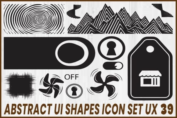 Abstract UI Shapes Icon Set for Modern Graphics and Crafts