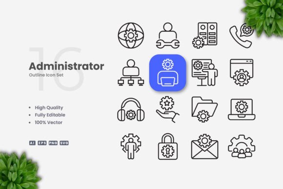 Administrator Icons: A Clean Graphic Asset for Modern Design Projects