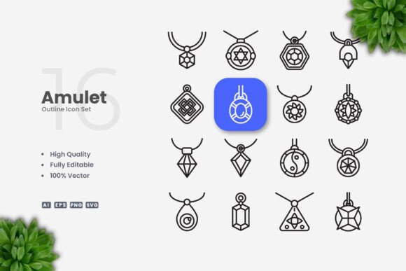 Amulet Icons: A Versatile Graphic Design Asset for Handmade Creations