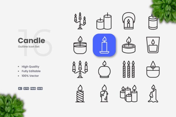 Candle Icons: Simple Graphics for Handmade Creations