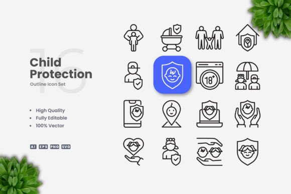 Child Protection Icons for Handmade and Cricut Projects