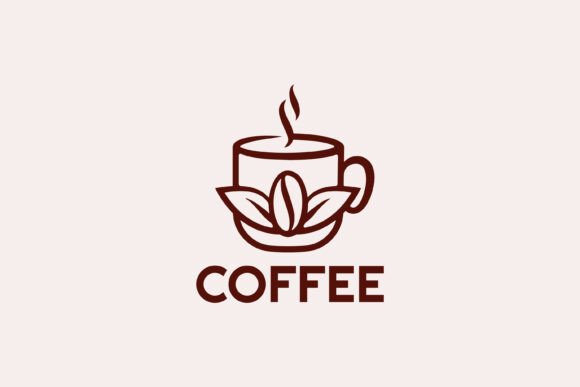Coffee and Bean Hot Cup Drink Logo Graphics