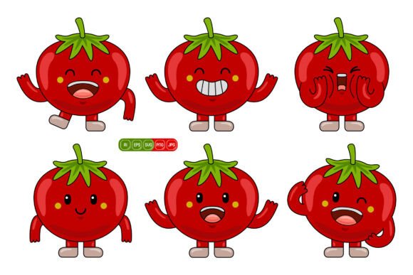 Cute Tomato Mascot Vector Pack 02 Review