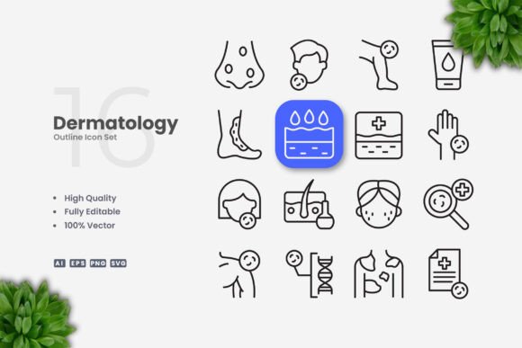 Dermatology Icons for Modern Graphic Design