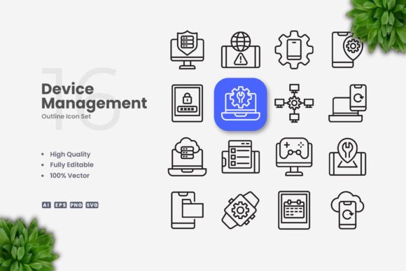 Device Management Icons - Clean Graphics for Digital Sellers