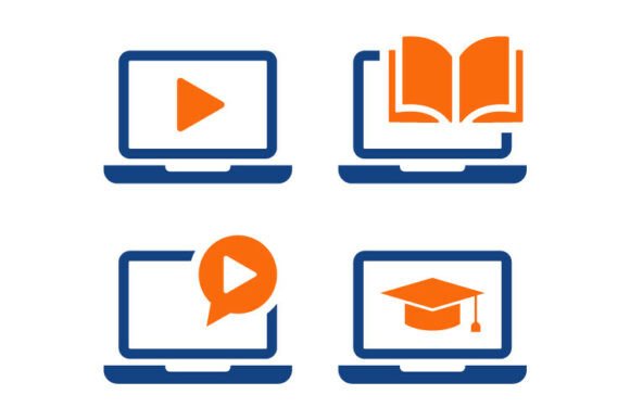 E-learning Laptop Icons Set for Digital Product Creators