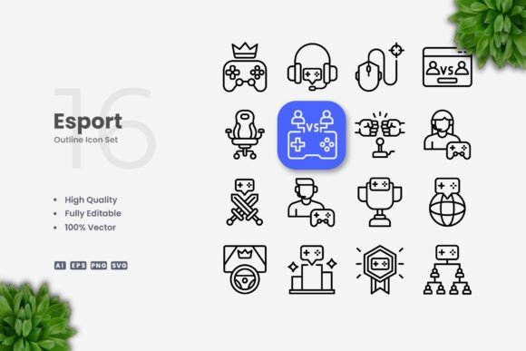 E-Sport Icons: Modern Graphics for Bold Visuals