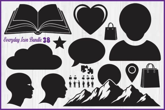 Everyday Icon Silhouette Bundle for Crafts and Graphics