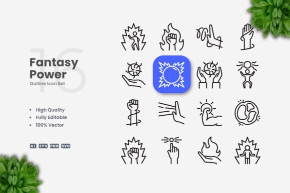 Fantasy Power Icons - Clean Graphics for Modern Web Design