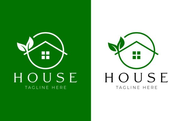 House Leaf Eco Green Logo Icon Modern - A Graphic Design Asset for Logo Templates