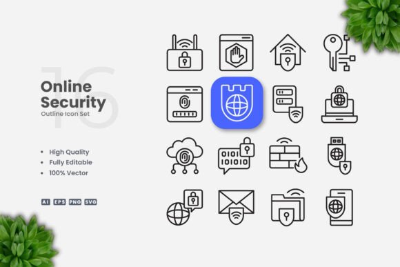 Online Security Outline Icons Review