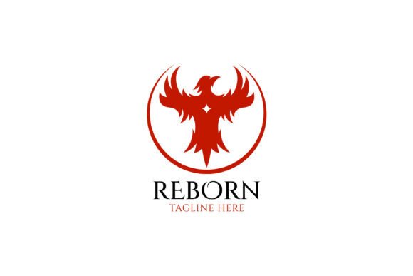 Rising Rebirth Phoenix Bird Graphics for Logo Templates