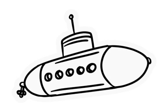 Submarine Drawing: A Versatile Graphic for Handmade Creations